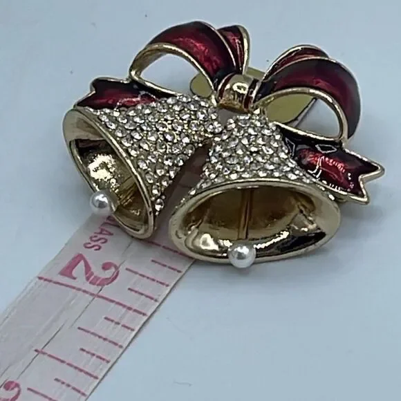 Vintage Anne Klein double bell moving pearls brooch - Picture 7 of 8